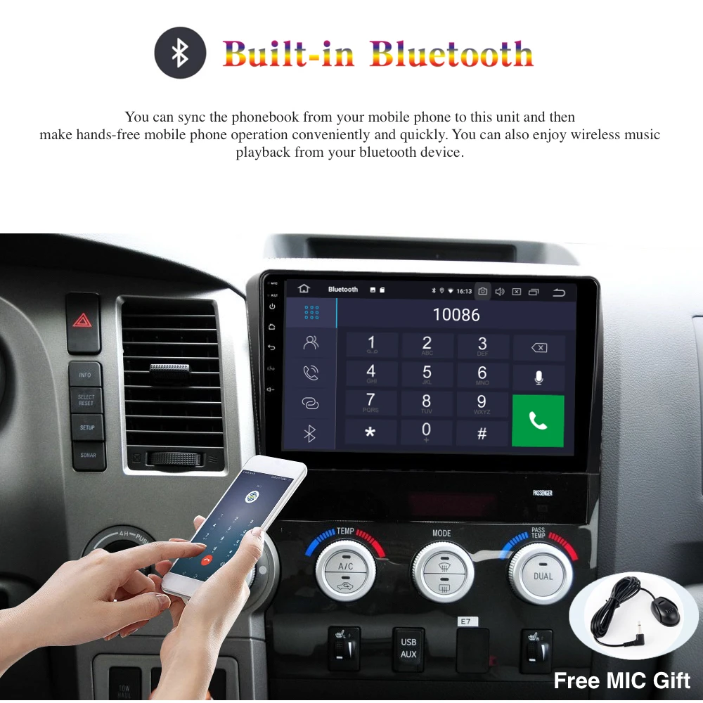 Android 9,0 Автомагнитола 2 Din gps Navi для Toyota Tundra 2007-2013 Sequoia 2008- PX6 DSP ips HDMI 4 Гб+ 64 Гб RDS wifi RDS USB BT