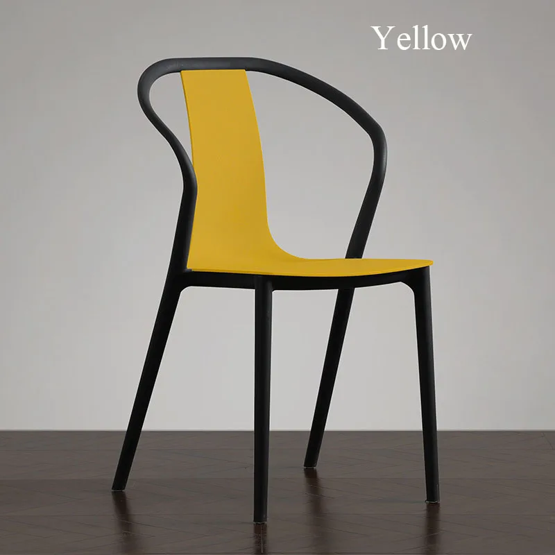 Цвет: желтый Modern Minimalist Home Furniture Creative Plastic Chair Nordic INS Outdoor Casual Restaurant Conference Personality Office Chair - Цвет: Цвет: желтый