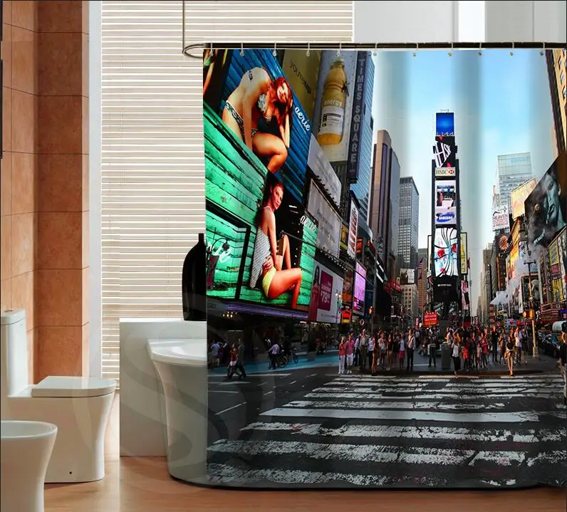 Занавеска для душа New York's times square классический декоративный сценический занавес