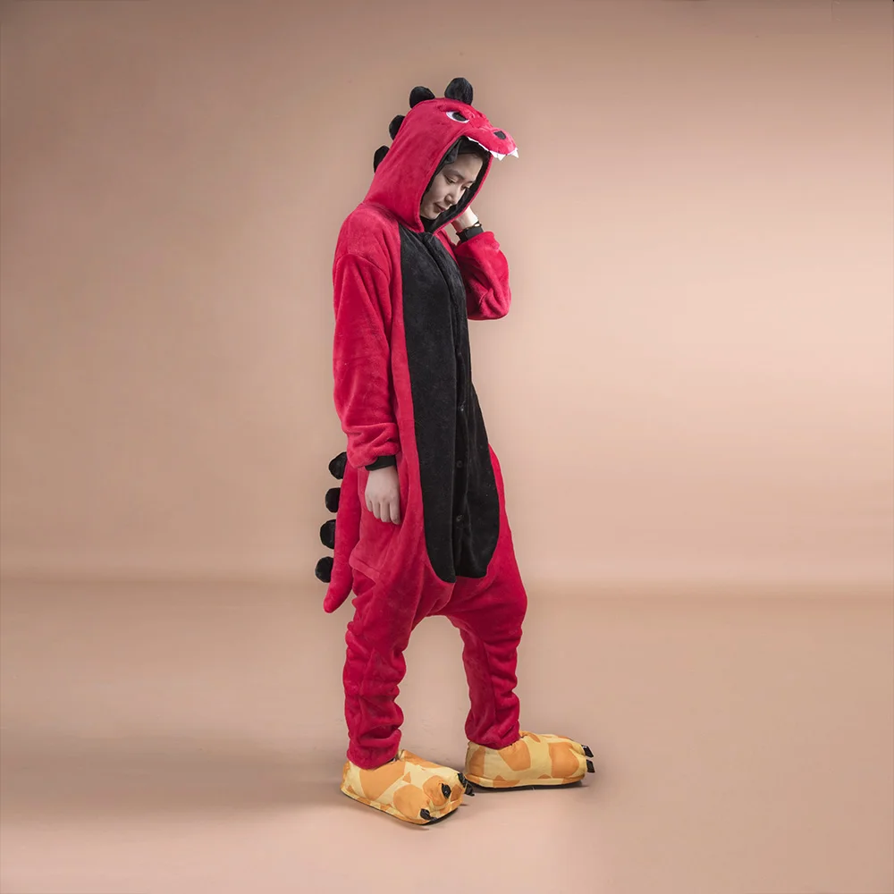 Для взрослых Динозавр Kigurumi пижамный комплект Onesie женские пижамы Пижама зимняя одежда для сна с животными Комбинезоны для взрослых