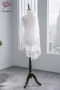 Popodion свадебный головной убор свадебная вуаль кружевная короткая свадебная вуаль с гребнем WAS10100