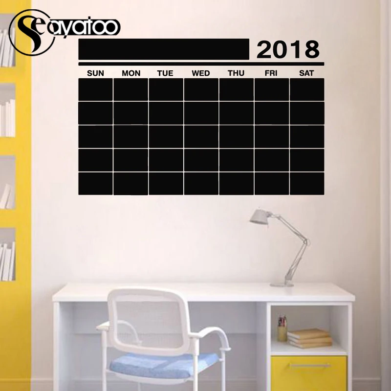 2018 в этот месяц неделя доска виниловая наклейка на стену офисный календарь план