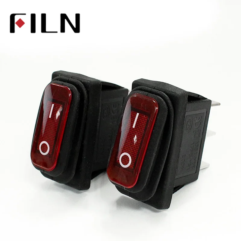 FILN KCD3 220V IP67 водонепроницаемый мини вкл/выкл тумблер 3 шпильки крышка автомобиля