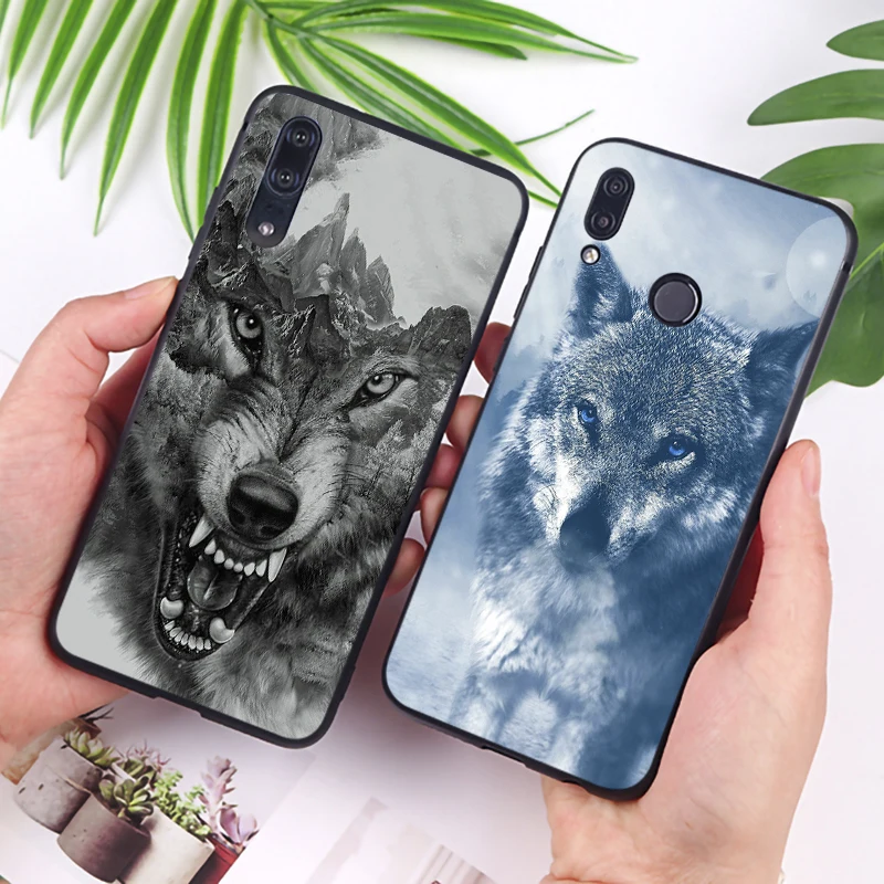 Snow wolf hard animal moon cute Soft Silicone Phone Case for xiaomi redmi note 7 k20 pro 5 6 4x 7a |