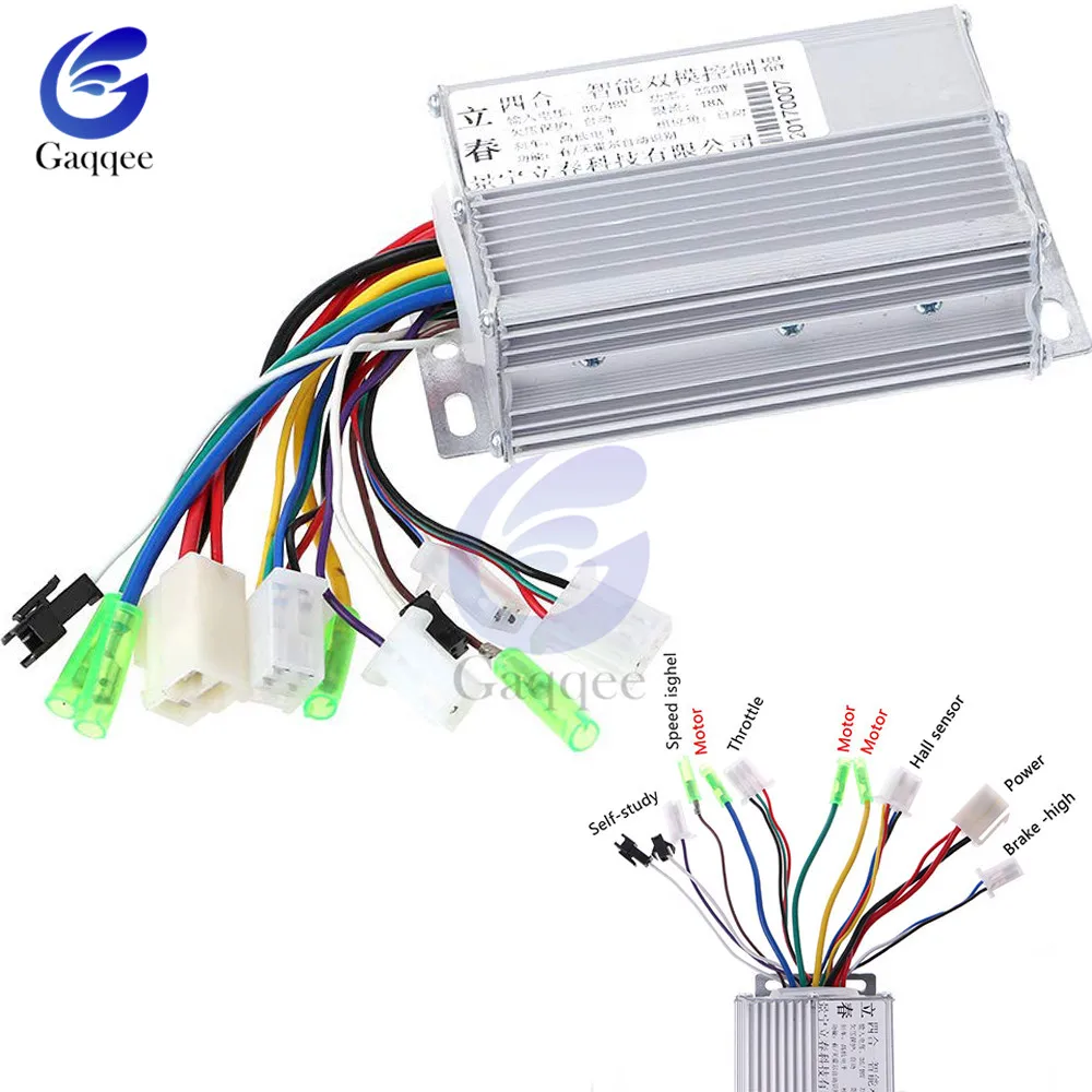 

DC 36V/48V 350W Brushless DC Motor Speed Controller Regulator for Electric Bicycle E-bike Scooter 103x70x35mm with Aluminum Case