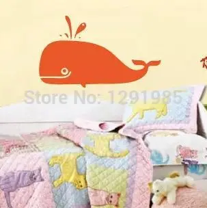 

Free Shipping Lovely Whale Wall Sticker Decal Ideal for Kid Nursery Home Decor fashion Removable PVC Poster