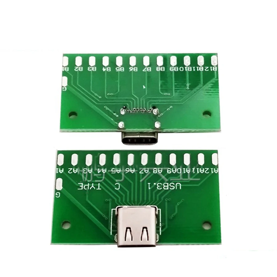 EClyxun 1 шт. USB 3 Type-C тестовая розетка connnector USB3.1 24pin PCB адаптер сварочная плата для