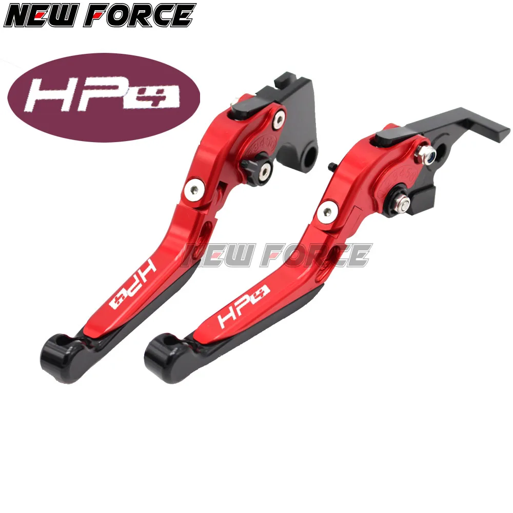 Синие + титановые Складные Выдвижные рычаги тормозной муфты CNC Logo(HP4) для BMW HP4 2010 2011