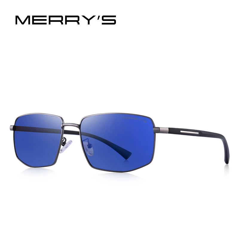C03 Blue MERRYS, дизайнерские мужские классические солнцезащитные очки, мужские HD поляризационные, прямоугольной формы, солнцезащитные очки для вождения TR90, защита от уф400 лучей, S8255 - Цвет линз: C03 Blue