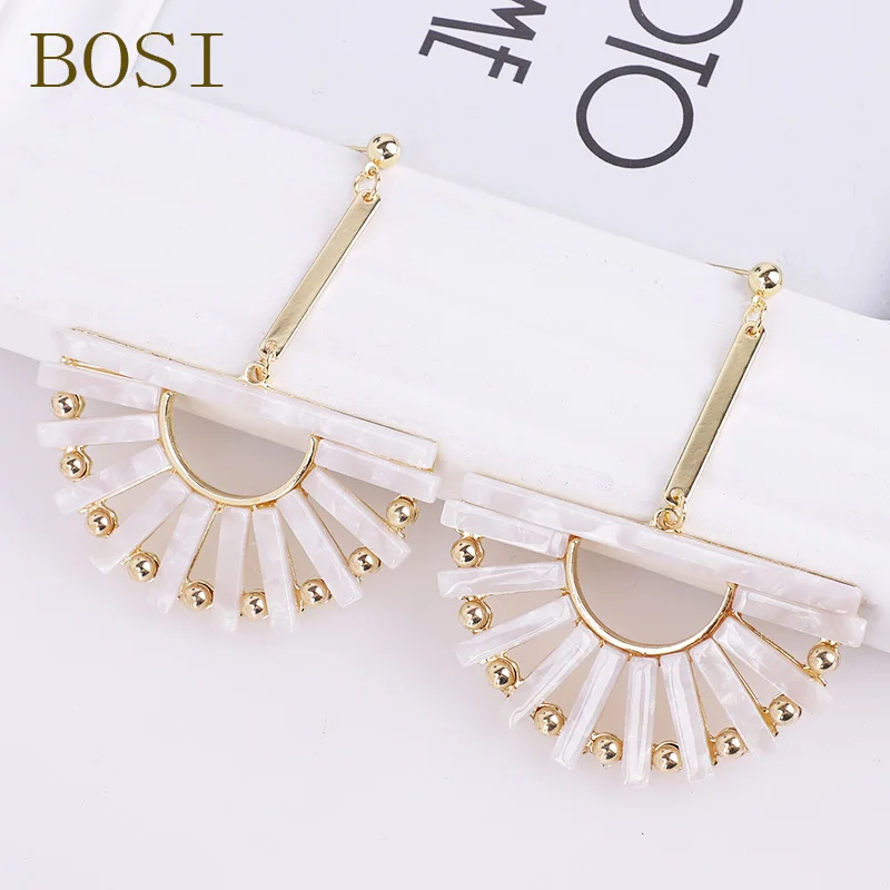 Акриловые серьги из полимеров для женщин Boho геометрические большие длинные серьги-капельки модные эффектные модные ацетатные Роскошные ручной работы Новые