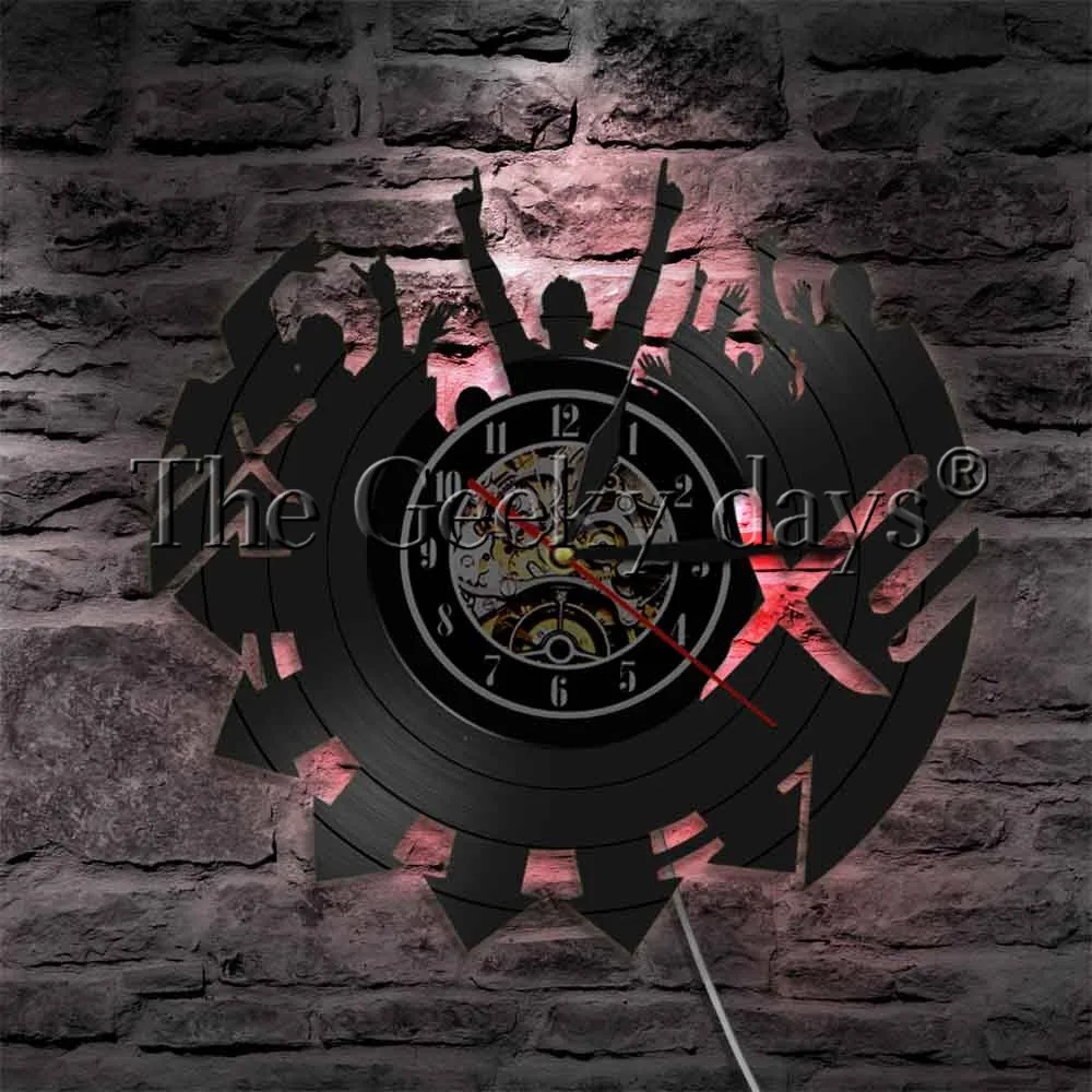 

Музыкальная рок-группа светодиодный знак настенный светильник виниловых пластинок настенных часов музыки шоу вечерние атмосферная лампа