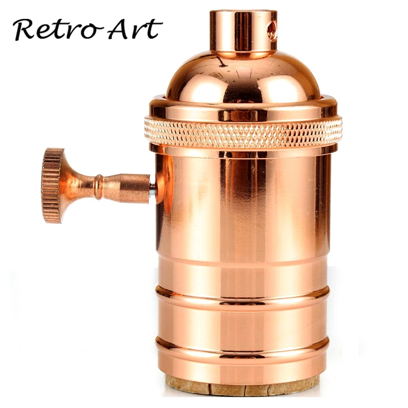 Polished Copper E27 Light Bulb Holder vintage edison lamp socket