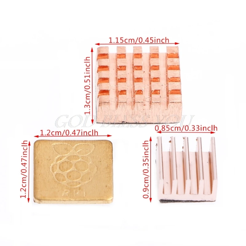 

3PCS/Set Copper Heatsink Heat Sink Cooling Kit For Raspberry Pi 3 Model B Dropshipping