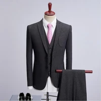 suit men single breasted woolen suits mens slim fit business wedding suit men tuxedo classic suits 3 pieces terno masculino