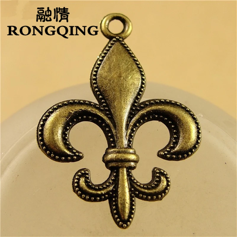 Подвески RONGQING 20*28 мм 50 шт./лот радужные подвески Бронзовые с листьями