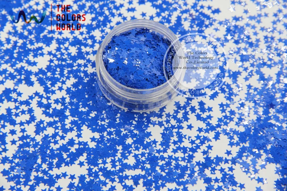 

TCH310 3.0 MM Size Solvent Resistant Mate Colors Stars shape glitter for nail polish,nail art or other Navy Blue