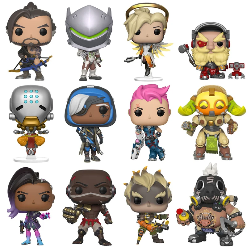 Над игровыми часами OW dva Genji Mercy Ana Torbjorn Sombra JunkRat ROADHOG Orisa Модель Фигурки ПВХ Аниме