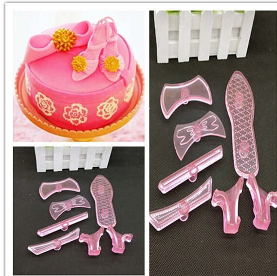 

2015 New 9Pcs/set Plastic Fondant Ladies High Heel Shoe Cutter Press Mold Cake For Cake Decoration Tools Embossing Dies CT024