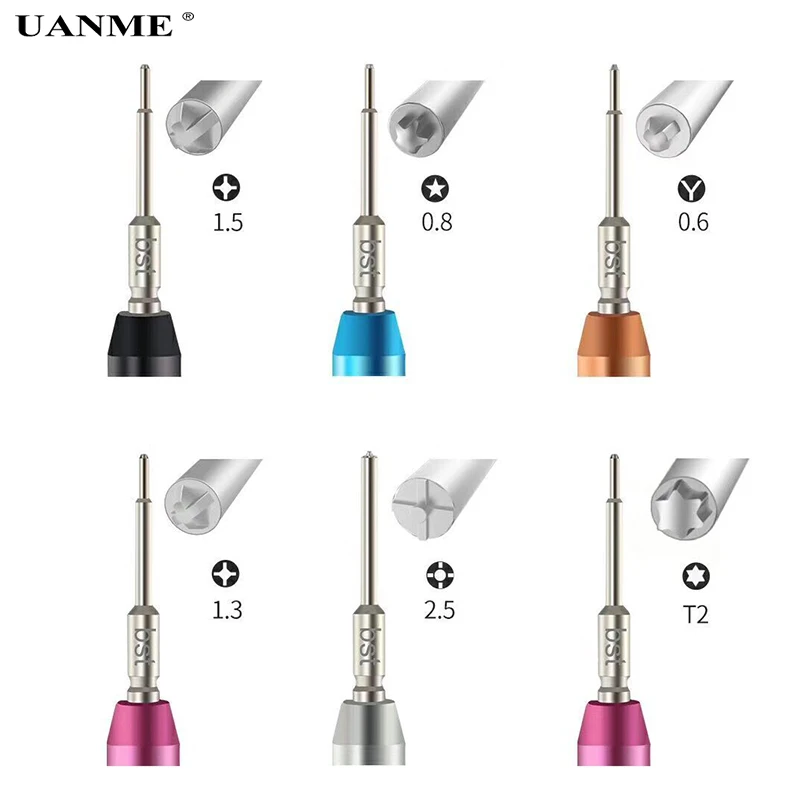 UANME прецизионная 3D отвертка 0 8 Torx 6 y типа 1 3 5 Phillips 2 T2 для iPhone мобильного телефона