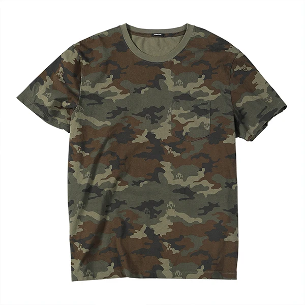 camouflage SIMWOOD, летняя Новинка, камуфляжная футболка для мужчин, рваные детали, рисунок черепа, футболка, модная, Военный стиль, хип-хоп футболка, 190306 - Цвет: camouflage