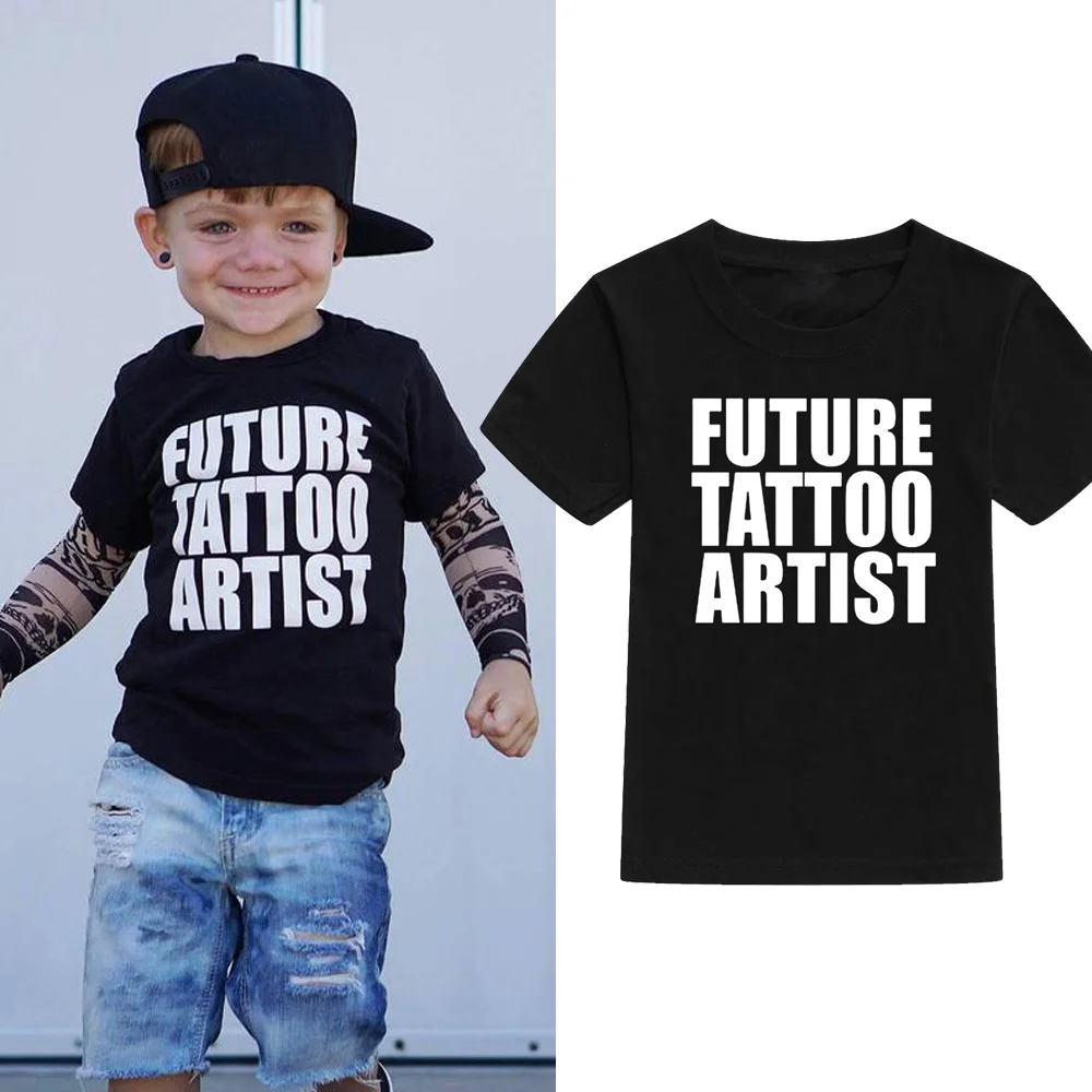 Future Tattoo Artist Милая футболка для малышей футболки с рисунком татуировки Детская