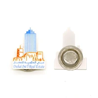 printed souvenir plastic metal badge cheap custom laser print light material badges pin