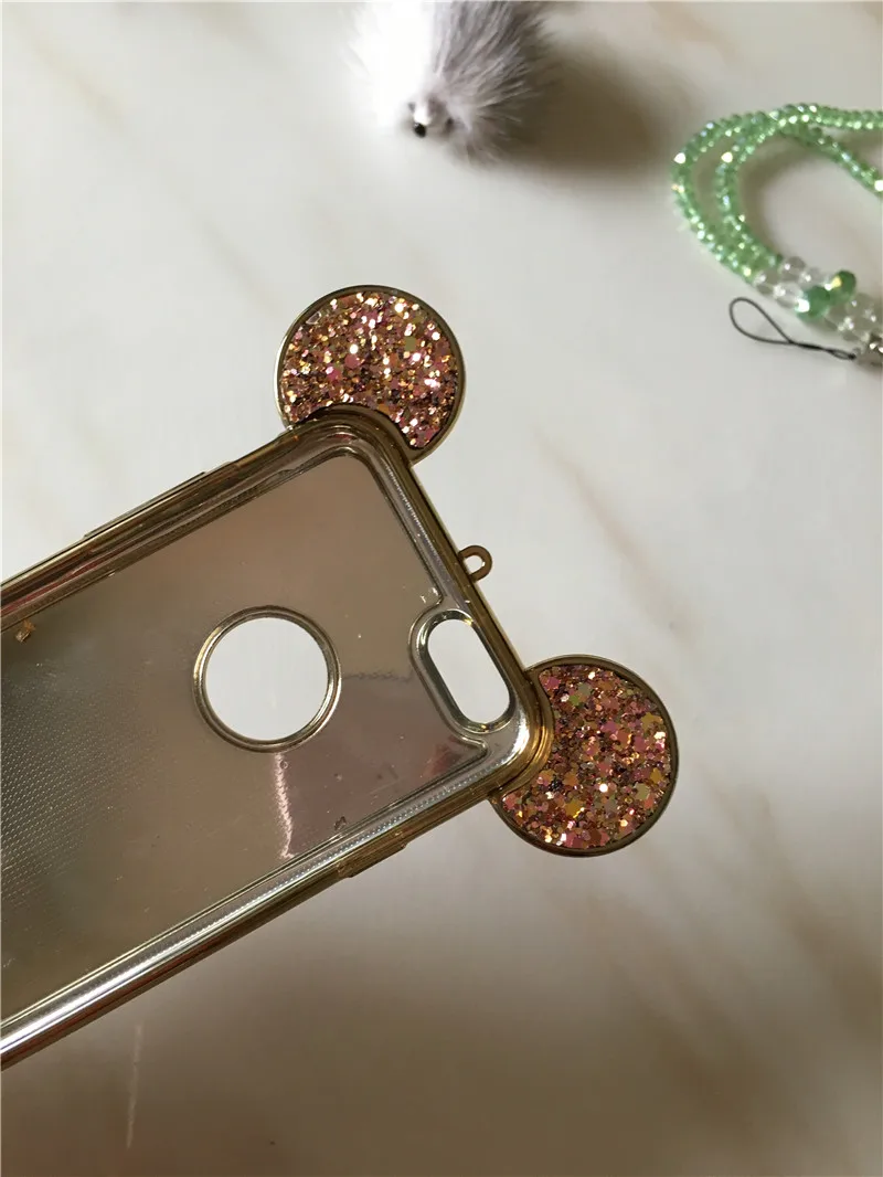 Подлинная Мода Микки Диаманта bling Кролик Форма Защитный Телефон Случае Роскошные