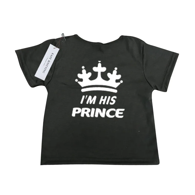 Prince Мамы, папы, сына, Семейные комплекты одежды King queen Корона принца, принцессы с принтом летняя футболка Пара Одежда - Цвет: Prince