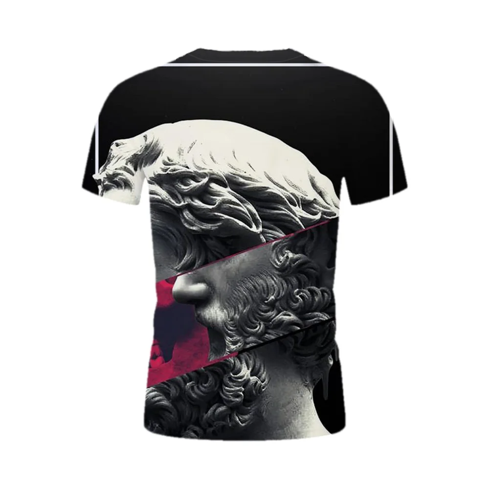 Hot black funny 3D print t shirt leisure Polyester summer Thin section t-shirt short sleeve women/men tshirt custom tops | Мужская