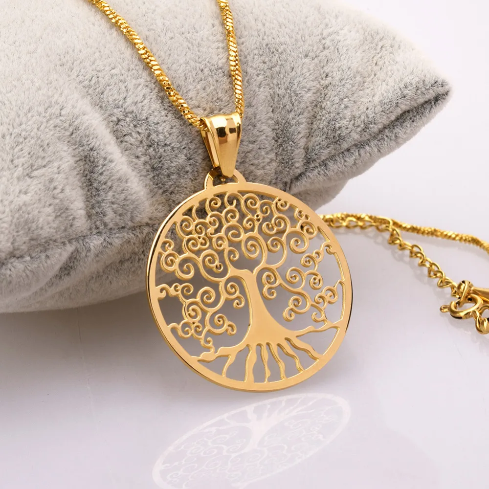 Женское Ожерелье Дерево жизни SOITIS ожерелье из нержавеющей стали с круглым