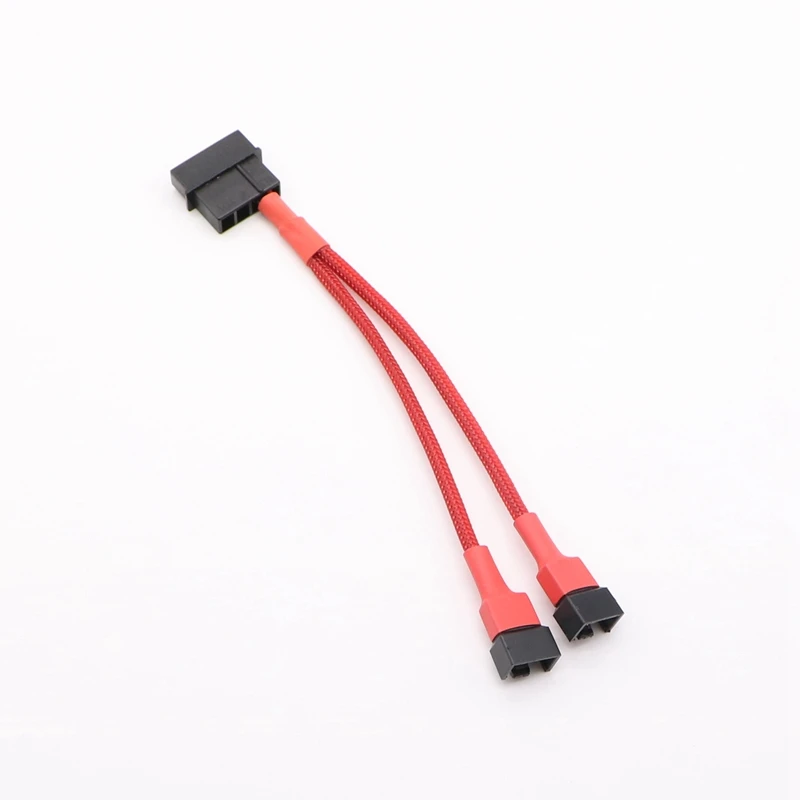 2 шт./лот 12 в IDE Molex 4Pin на двойной 3Pin / кабель адаптера питания