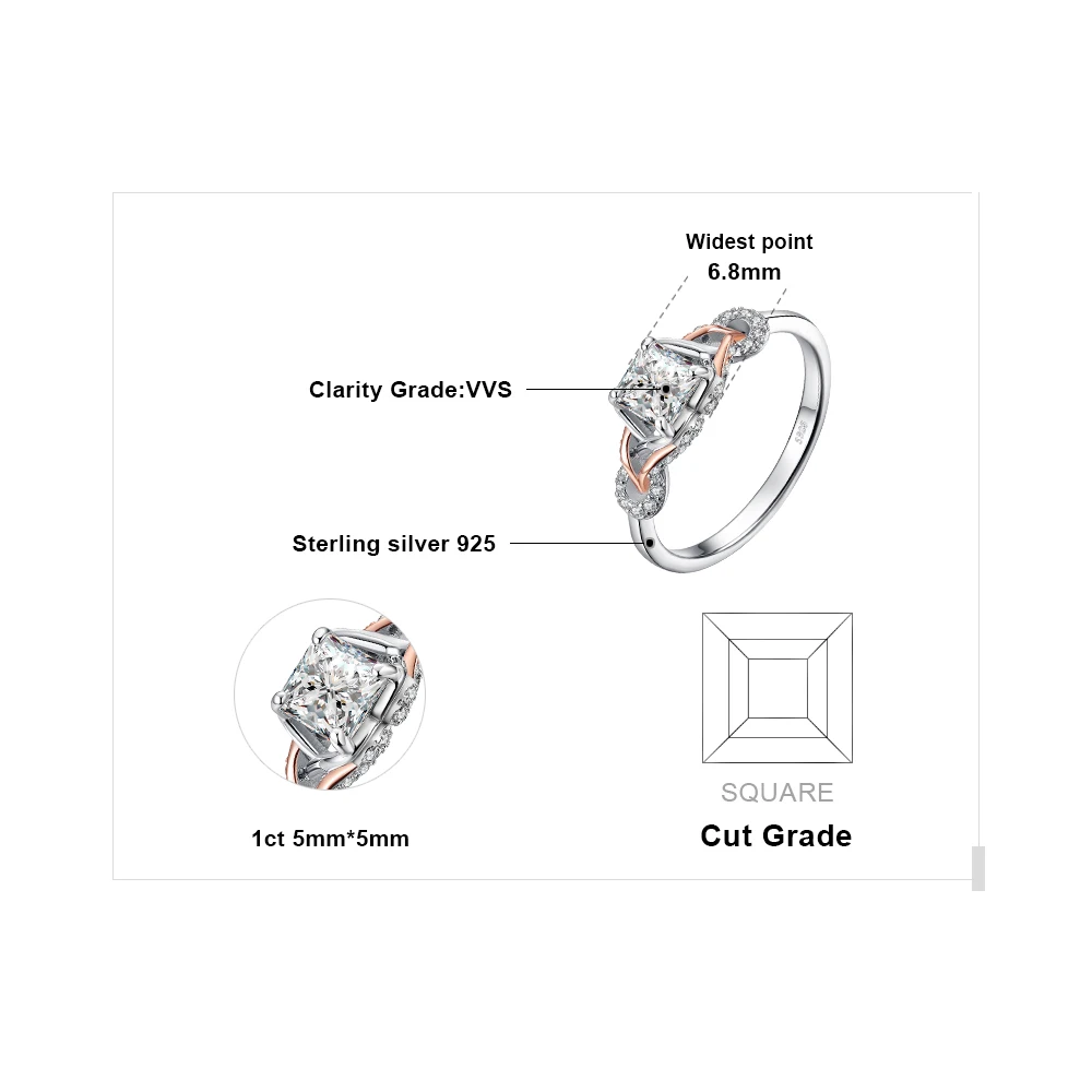 JewelPalace Infinity кельтский обручальное кольцо из розового золота 925 пробы серебряные