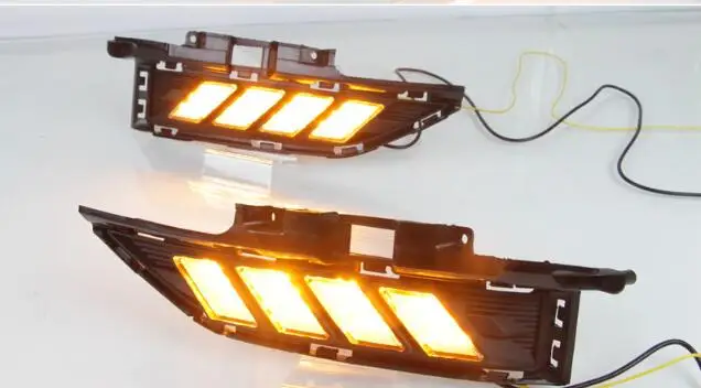 DRL для hyundai ENCINO Kona водонепроницаемый 12 В светодиодный автомобиль DRL дневные ходовые огни противотуманная фара крышка с реле сигнала поворота