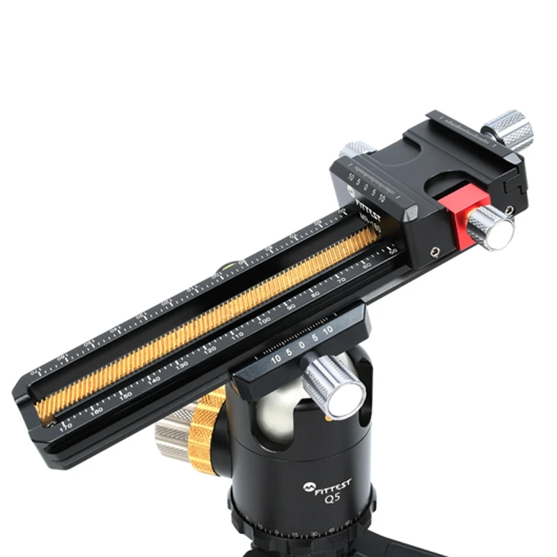 FITTEST Quick Release Plate Tripod 180mm Precision Aluminium 2-way Macro Rail Slider Head Holder |