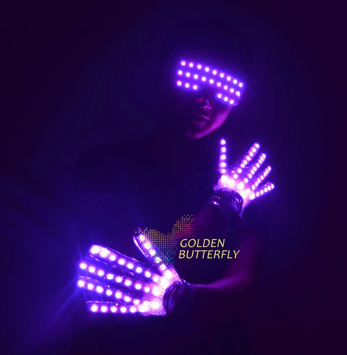 Светодиодные перчатки светящиеся очки одежда новинка 2017 горячая Распродажа DJ