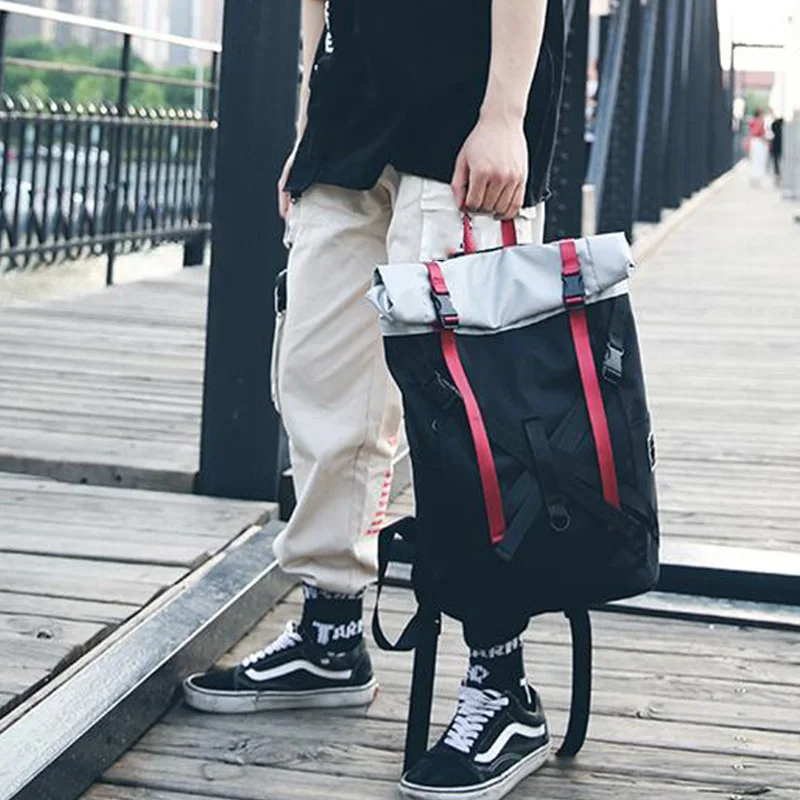 Рулонная цветная сумка на плечо мужская для отдыха и путешествий из ткани