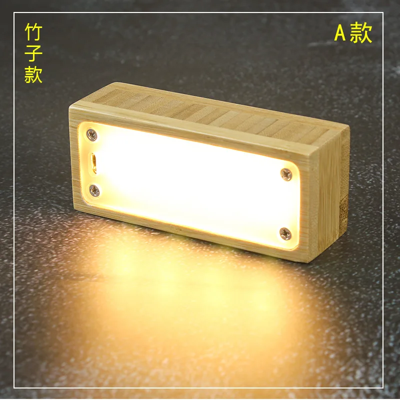 HOTFUN светодиодный ночник USB Мощный светодиодный Настольный светильник деревянный светодиодный детский ночник для темной ночной детской спальни прикроватная лампа - Испускаемый цвет: Bamboo B-Round