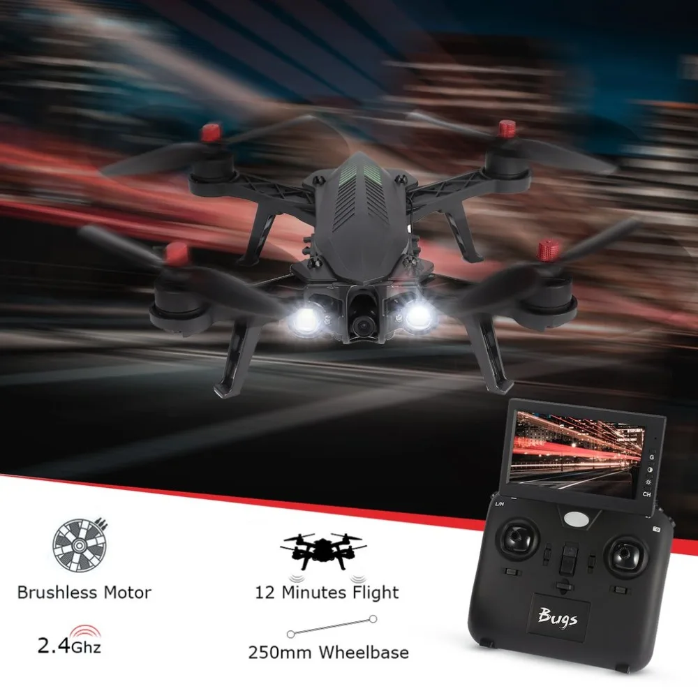 MJX Bugs 6 B6 2 4 ГГц 4CH оси гироскопа RTF Дрон вертолет с HD 720 P 5 8G FPV Камера и 3 &quotЖК дисплей
