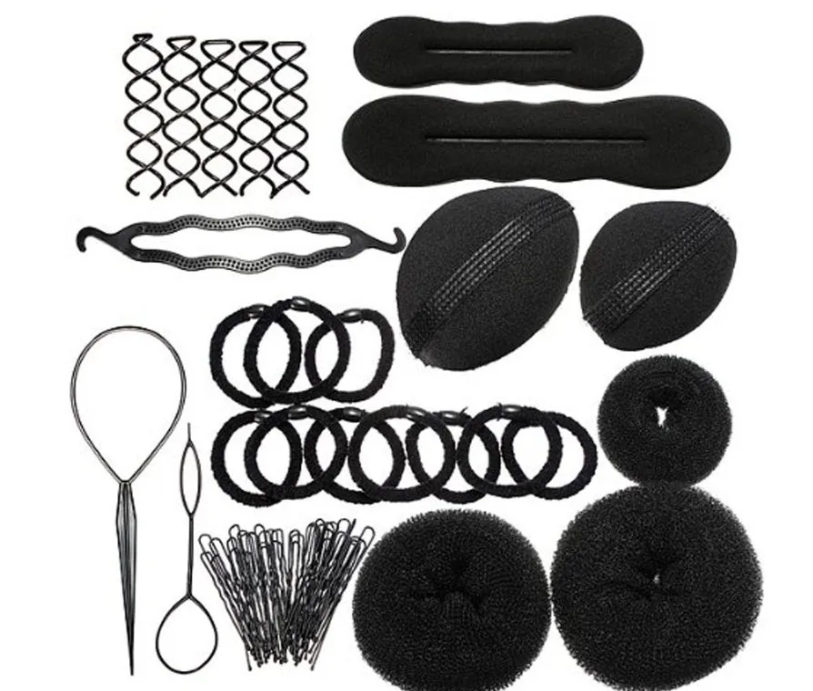 

1set Hair Styling Curler Makers Soft Foam Sponge Bendy Twist Curls DIY Styling Hair Rollers accessories clips pin bond braiders