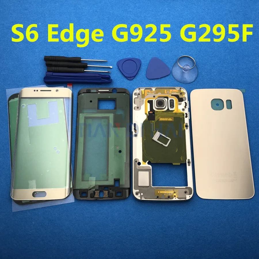 Чехол с полным покрытием корпуса S6Edge крышка аккумулятора средней рамки +