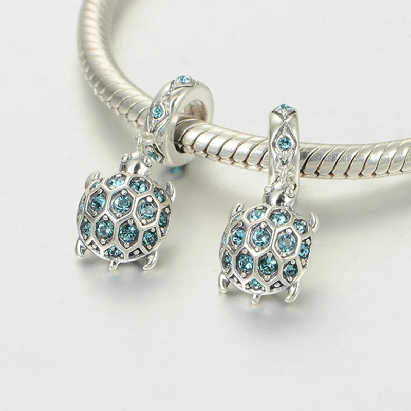 Новинка! Бусины из серебра 925 пробы с подвеской в виде морской черепахи|silver beads|925