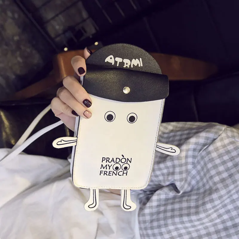 Kawaii Мобильного Телефона и Мешок Денег Мультфильм Мини Женская Сумка Bolsos Mujer PU