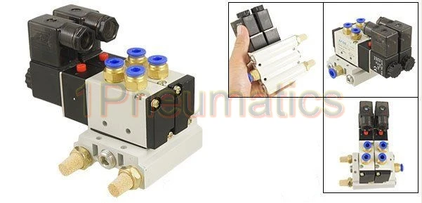 Free Shipping 2 Valves Base 4V210-08 Position 5 Way Solenoid Valve Connected Muffler | Обустройство дома