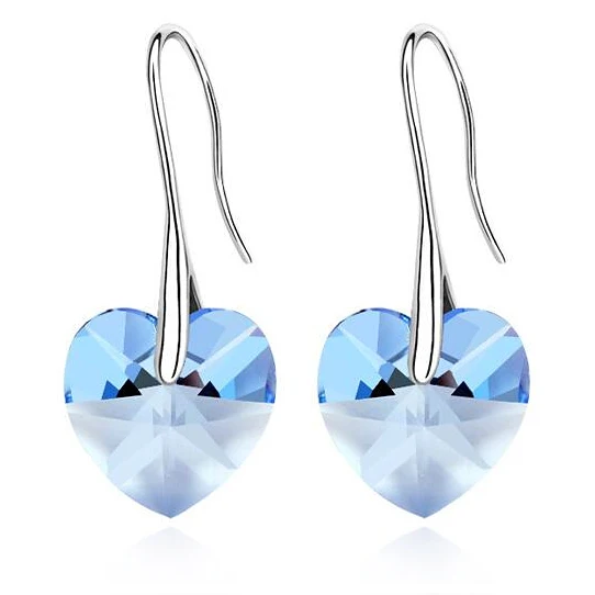 Модные серьги с кристаллами Swarovski кулон в виде сердца для женщин подарок на день