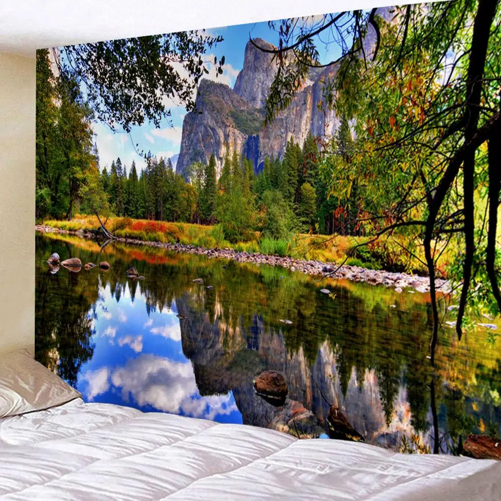 Tapestry Wall Hanging Bed Spread Beach Towel Table Cloth Yoga Mat Home Decoration Landscape Design Rectangle 150cmx130cm | Дом и сад