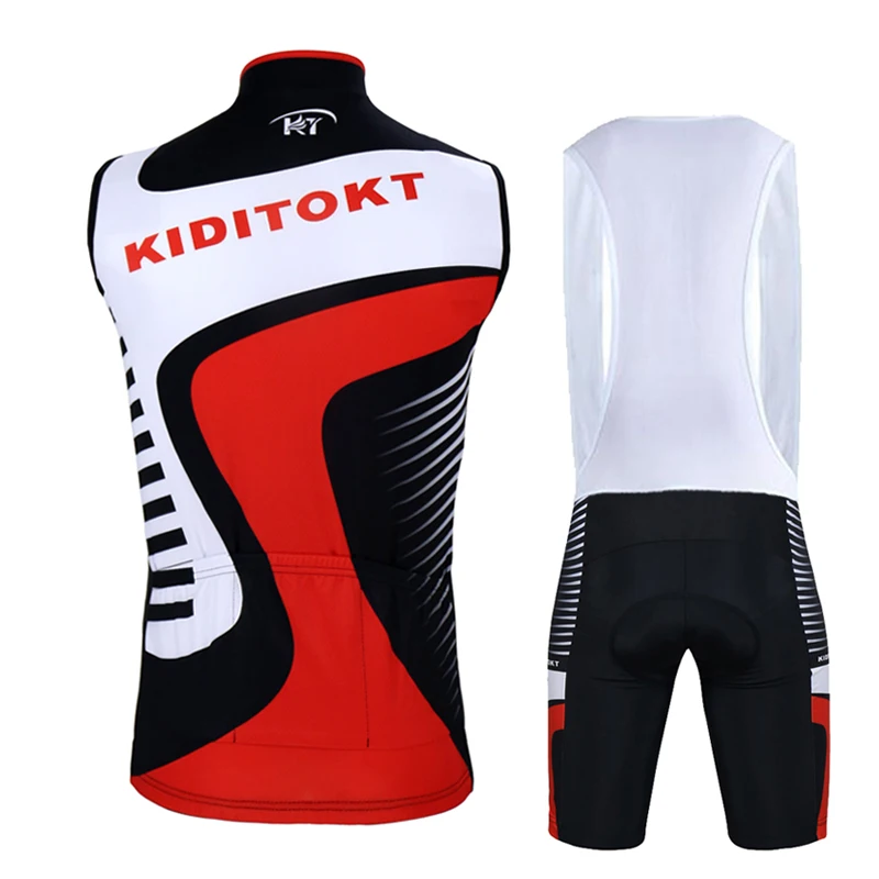 KIDITOKT Pro анти-пот без рукавов Велоспорт Джерси комплект лето MTB велосипедная