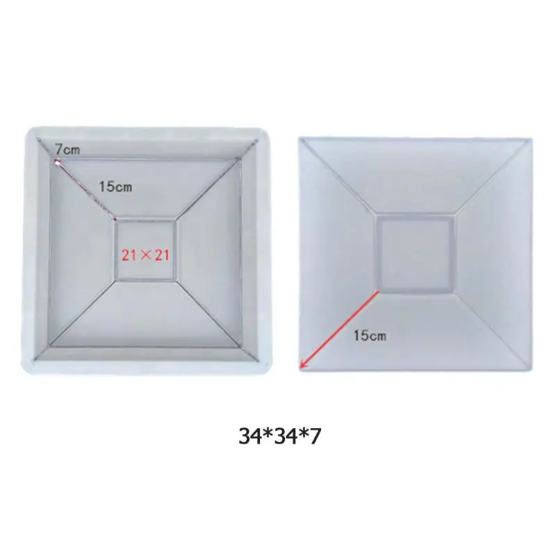 1pc 34x34x7cm Дорожка производитель плесень многоразовый Бетон цемент камень дизайн асфальтоукладчик ходьба Плесень DIY многоразовые бетон кирпич двора дороги тротуарная пресс-форма - Цвет: 1pc 34x34x7cm