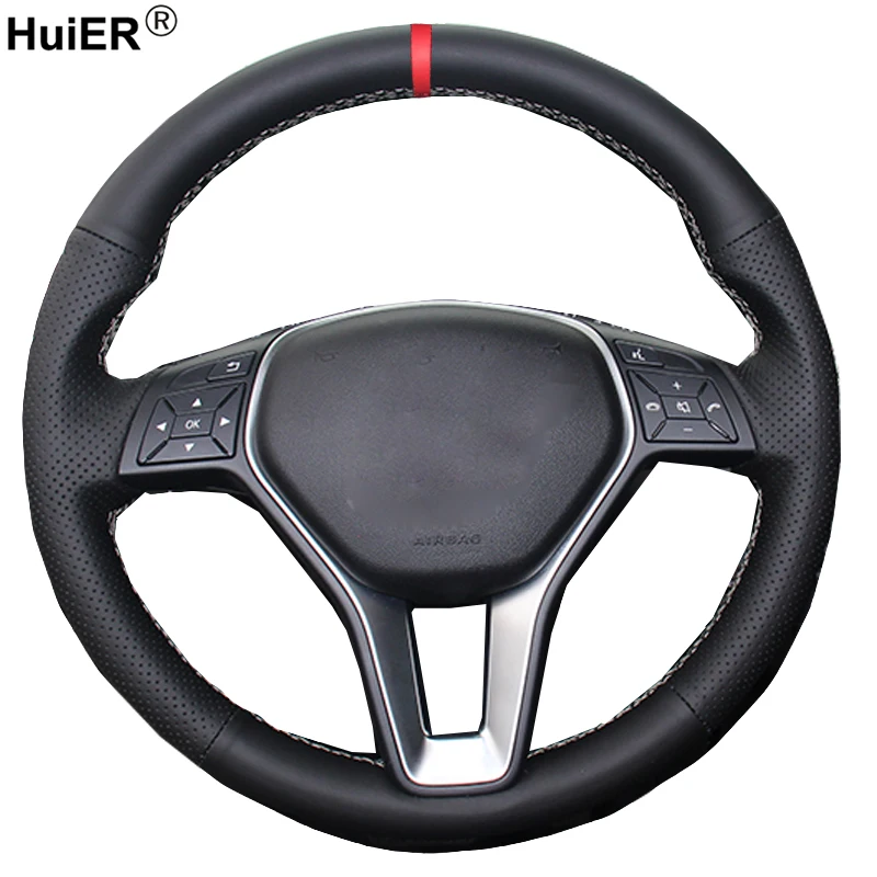 HuiER ручного шитья чехол рулевого колеса автомобиля для Mercedes Benz A Class 2013 2014 2015 B 2011 CLA