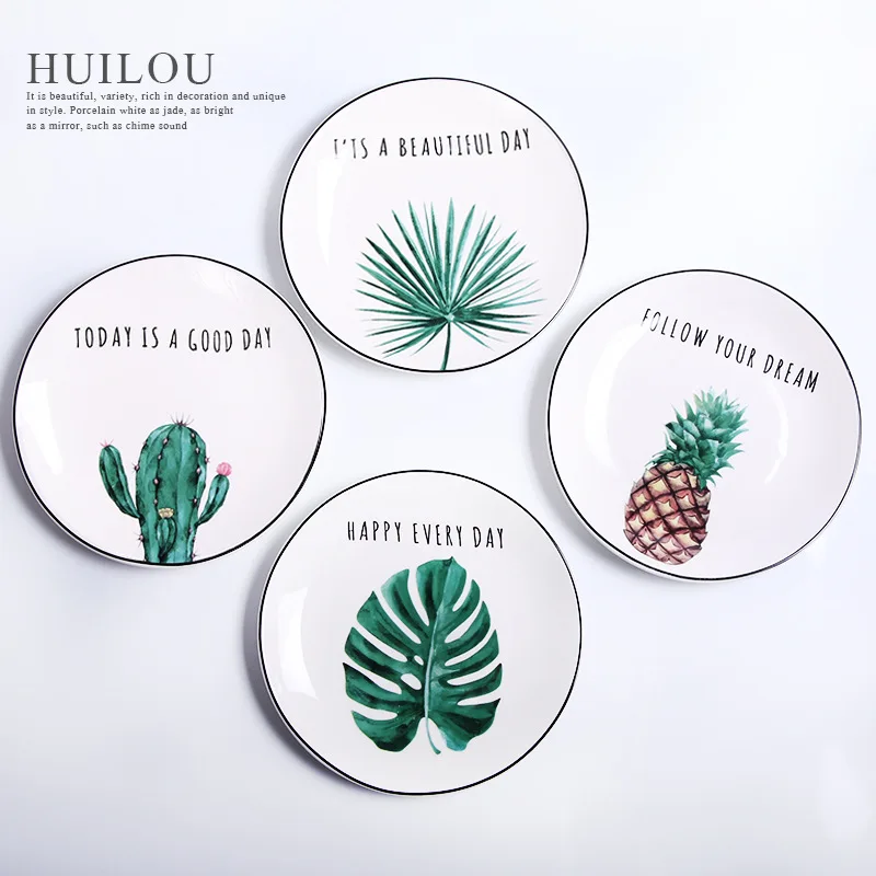 1 шт. северный стиль керамическая тарелка для растений Кактус декоративная тарелка для еды и ювелирных изделий с креативным подносом на День Рождения.