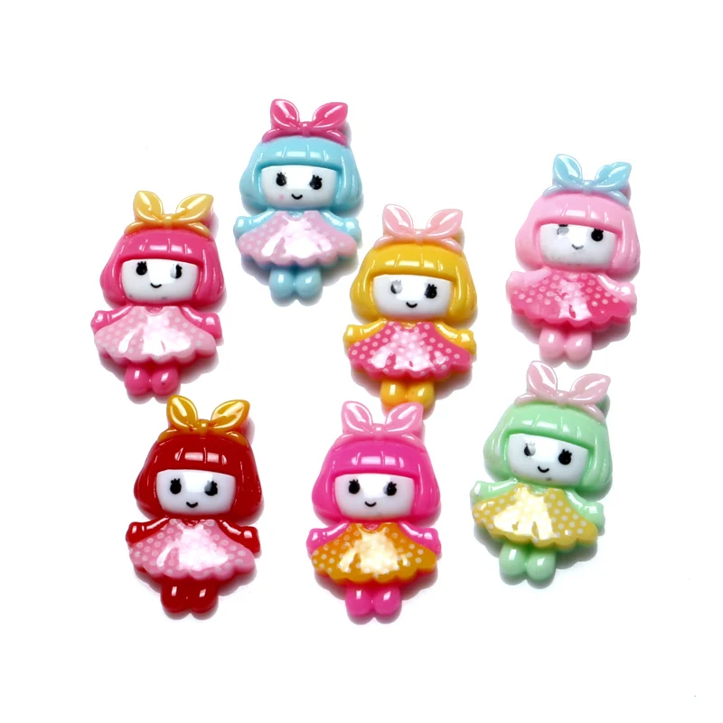 

50Pcs Mixed Resin Girl Decoration Crafts Kawaii Beads Flatback Cabochon Embellishments For Scrapbooking DIY Accessories